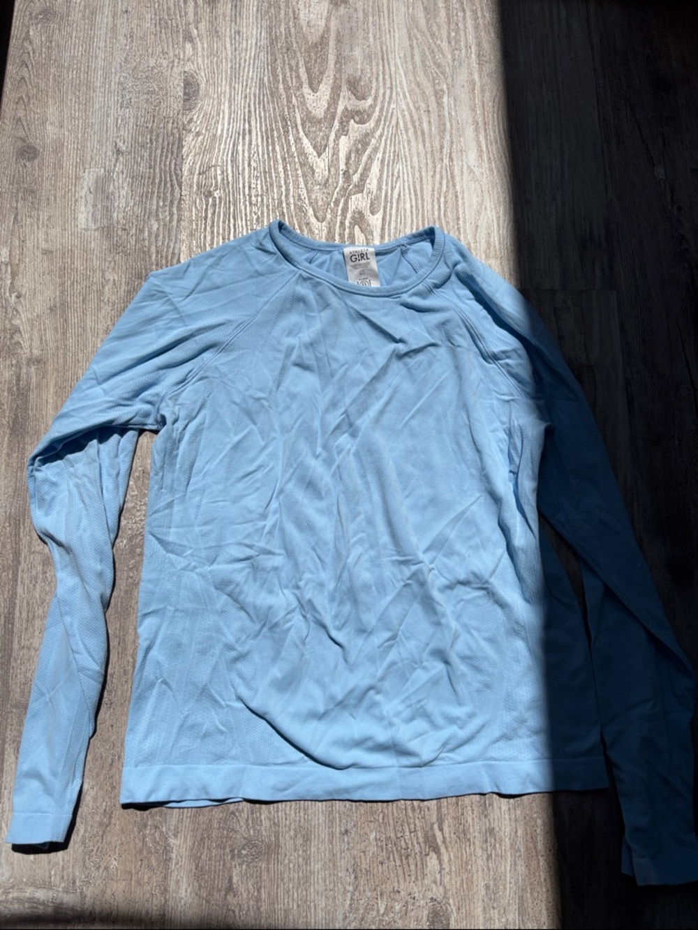 Athleta Girl Sky Blue Long Sleeve Crew Top